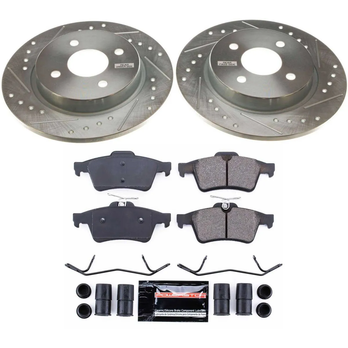 Z23 Evolution Sport Upgrade Kit: Drilled/Slotted Rotors; Carbon-Fiber Ceramic Pads W/Hardware product image