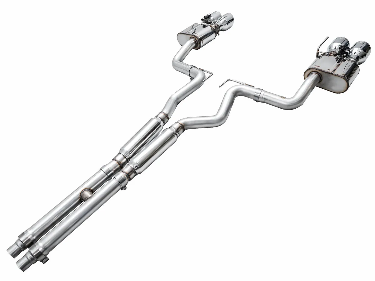 AWE SwitchPath Exhaust for Ford Mustang S550 Mach1 - Quad Diamond Black Tips 3025-43551 product image