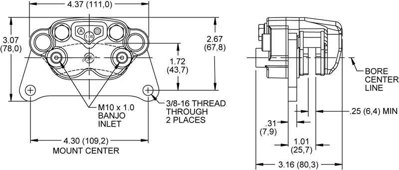 Wilwood Calipersc101.06 Dual Bore Wpads product image