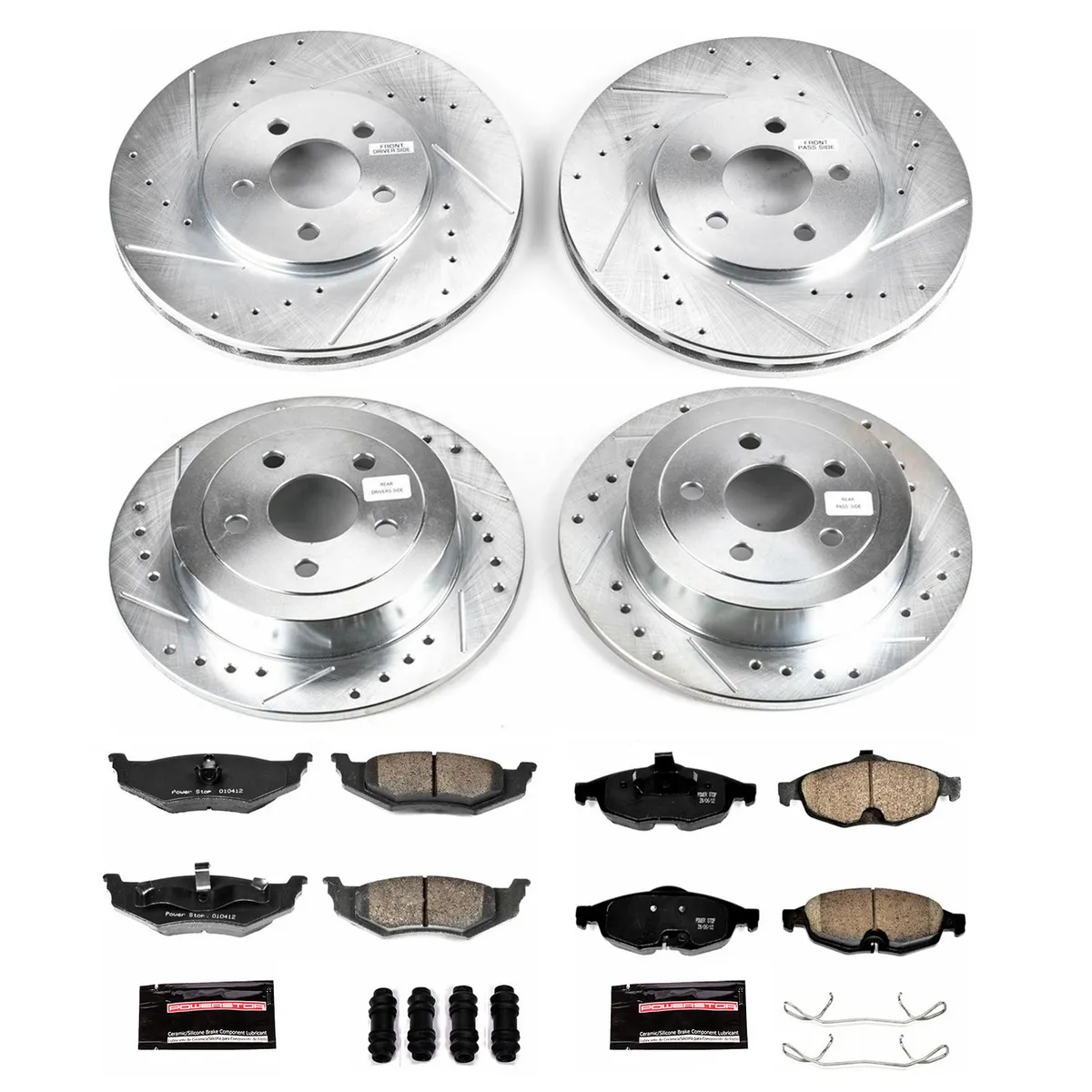 Z23 Evolution Sport Upgrade Kit: Drilled/Slotted Rotors; Carbon-Fiber Ceramic Pads W/Hardware product image