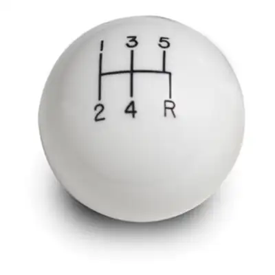 Lokar Manual Transmission Shifter Knob; For Lokar Shifters Only; 5 Speed; 2 in. Knob; Billet Aluminum; White;