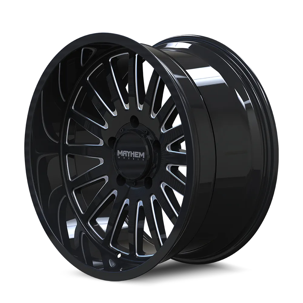 Mayhem Offroad Wheels Utopia 8114 22x12 Milled Black -44 Off Set 8 Lug 4.77 BSM 125.2 Bore 170 Bolt Circle Cast Aluminum product image