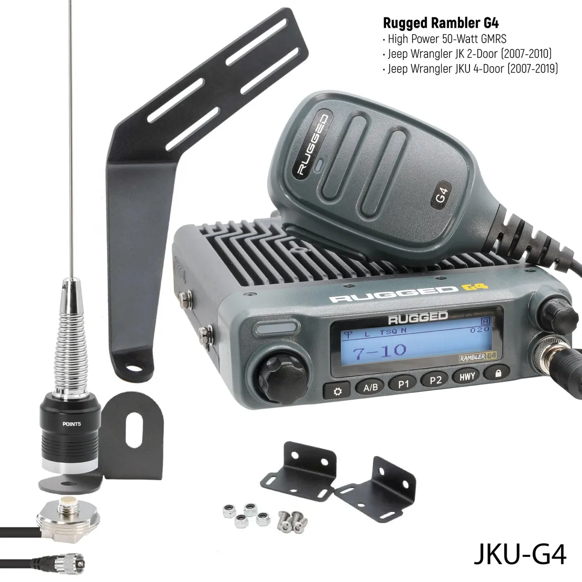 0718 JK 2dr/Jku 4dr/Tj/Lj Jeep Wrangler & Rubicon Twoway Gmrs Mobile Radio Kit product image
