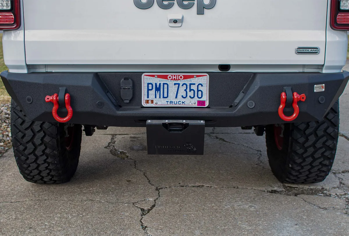 Hitch Mounted Step for 2 Inch Receiver Black Powdercoat Steel Fishbone Offroad product image