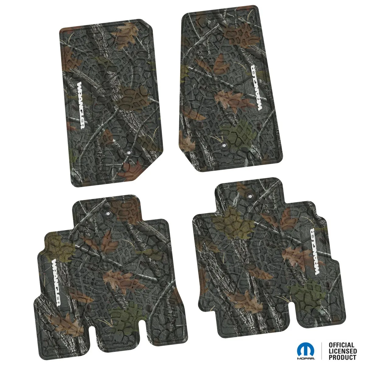 07-13 Jeep JKU 4 Dr Front and Rear -Tire Tread/Scorched Earth Scene w/ Wrangler Insert - Black w/ Red Insert product image