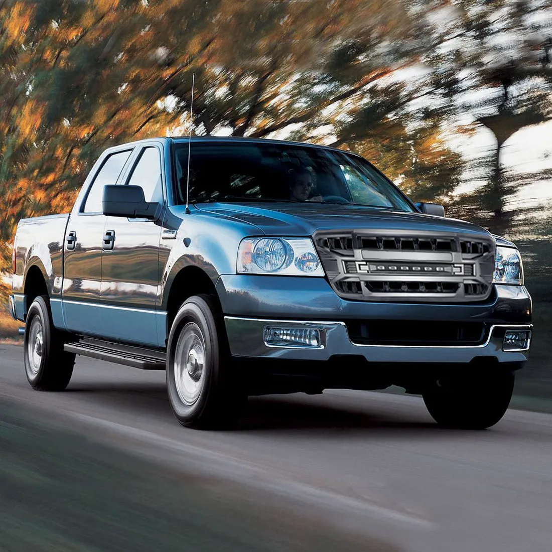 American Modified Amfmaa00113 Armor Grille With LED Off-Road Lights - Matte Black product image