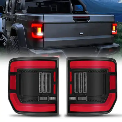 LED Factory Mart Flush Mount LED Tail Lights Compatible Blind Spot Sensor for Jeep Gladiator JT