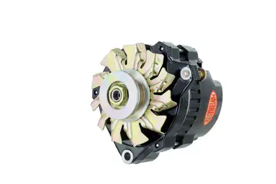 Power Master Alternator; CS130; Offset Right; Rear Battery Post; 140 Amp; 1 Groove V Type Pulley; Black Finish;