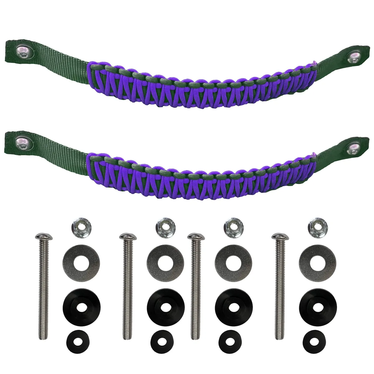 Paracord Grab Handles Front Pair Bolt-On For Jeep Wrangler Jl, Jlu & Gladiator 2018-2025 - 550 Paracord | Bartact | Black / Royal Blue product image