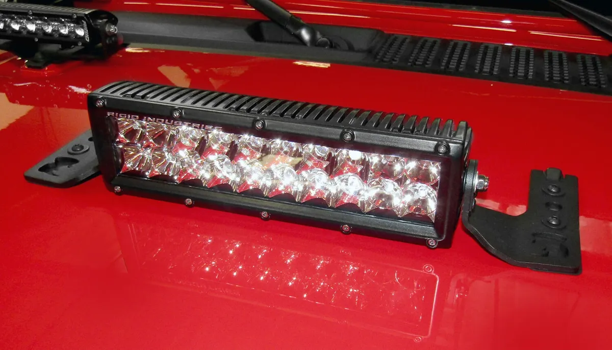 Go Rhino 10in Double-Row LED Light Bar Center Hood Mount - JT/JL product image