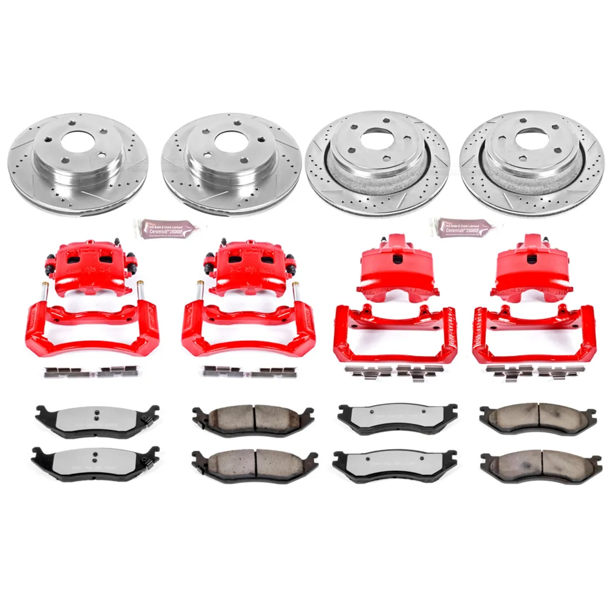 Z36 Truck/Tow Upgrade Kit: Drilled/Slotted Rotors; Carbon-Fiber Ceramic Pads; Powder Coated Calipers product image