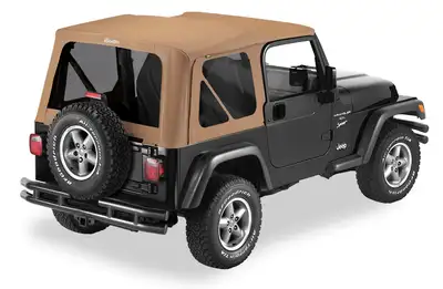 Bestop Spice Replace-a-Top, Sailcloth Sailcloth Replace-a-Top Jeep 97-02 Wrangler; No door skins included; Tinted side and rear windows
