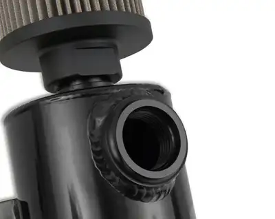 Synergy Manufacturing Earl's Black w/ Billet Filter, Drain Valve, -12 AN O-Ring Port (Inlet) & Mounting Brackets. 1/8" NPT on Drain Valve for Optional Remote Outlet Hose