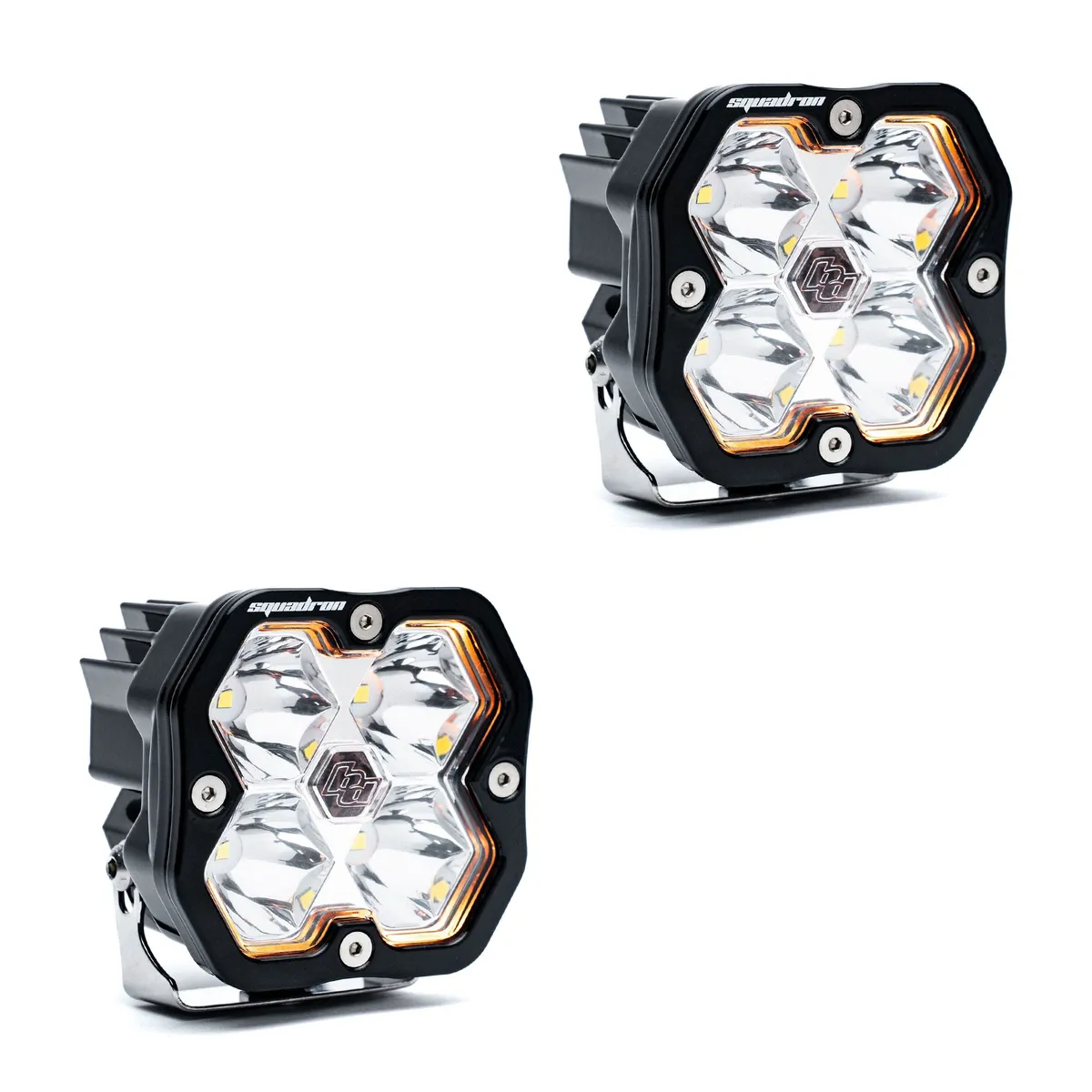 Squadron 2.0 Pro Black LED Auxiliary Light Pod Pair (No Harness) Universal Baja Amber Spot Baja Designs product image