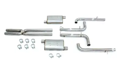 Pypes Performance exhaust Cat Back Exhaust System Split Rear Dual Exit 11-14 Charger V6 2.5 in Intermediate And Tail Pipe Street Pro Muffler/Hardware Incl Tip Not Incl Natural Finish 409 Stainless Steel Pypes Exhaust