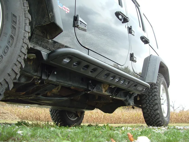 JK Signature Series Frame Mounted 4 Door Rocksliders (Black Powder Coated) product image