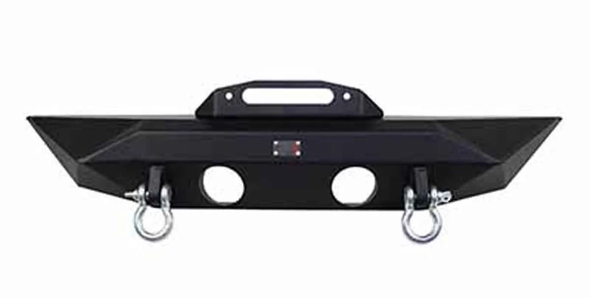 Jeep JK Front Bumper 07-18 Wrangler JK Rubicon and Unlimited Steel Black Textured Powdercoat Manowar Series Fishbone Offroad product image