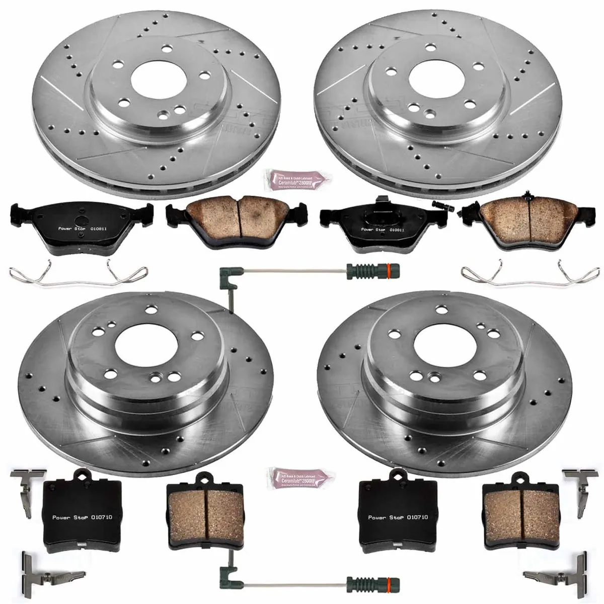 Z23 Evolution Sport Upgrade Kit: Drilled/Slotted Rotors; Carbon-Fiber Ceramic Pads W/Hardware; Pad Sensors product image