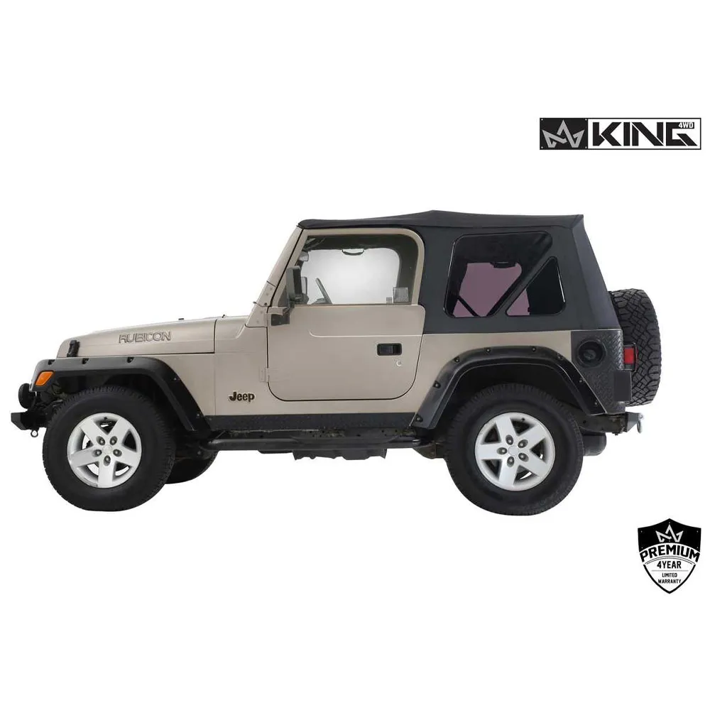 Jeep TJ Replacement Soft Top With Tinted Windows No Doors For 97-06 Wrangler TJ Black Diamond King 4WD product image