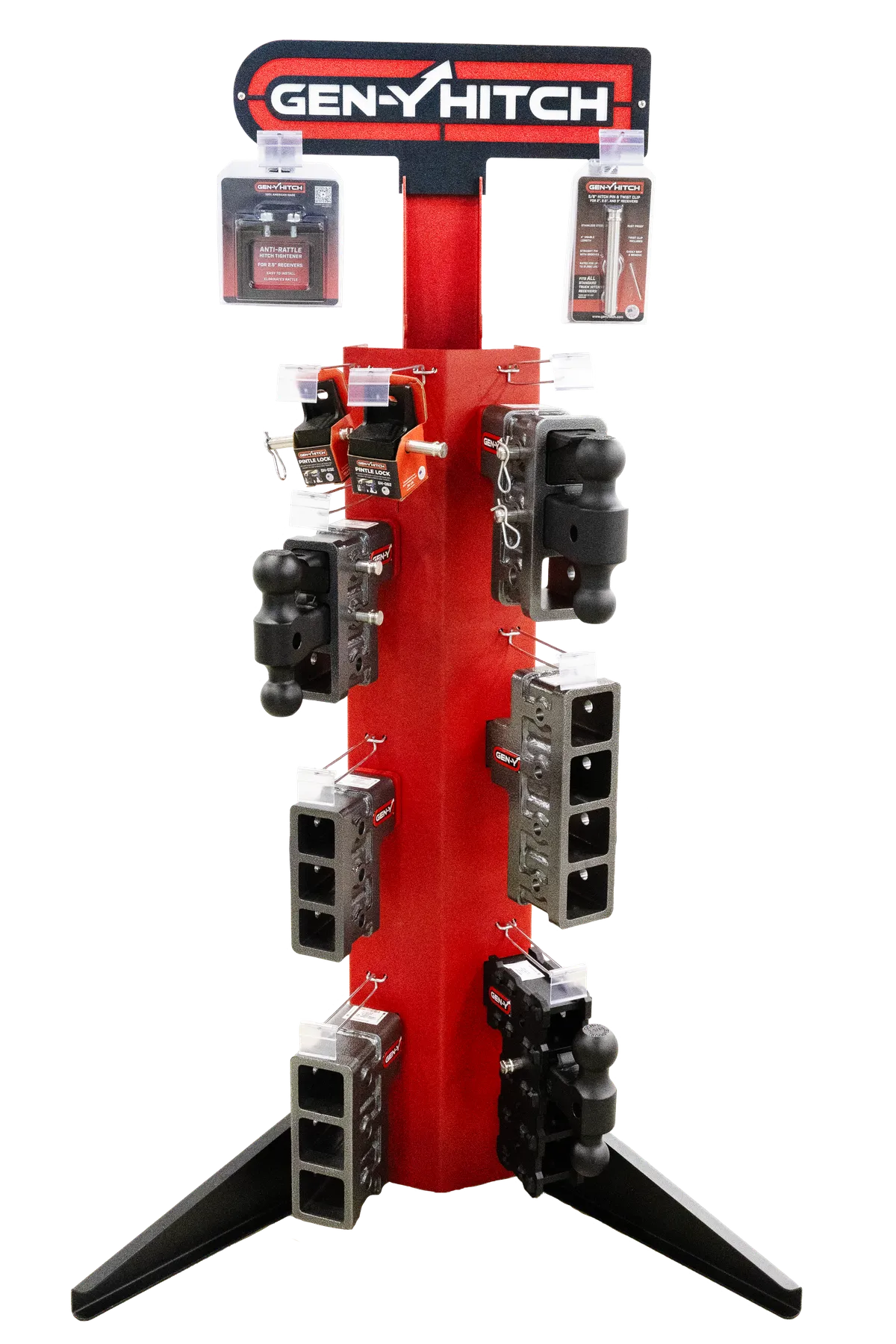 GEN-Y Hitch Vertical Display Stand with Monitor Bracket Five - 25in Slots One - 3in Slot