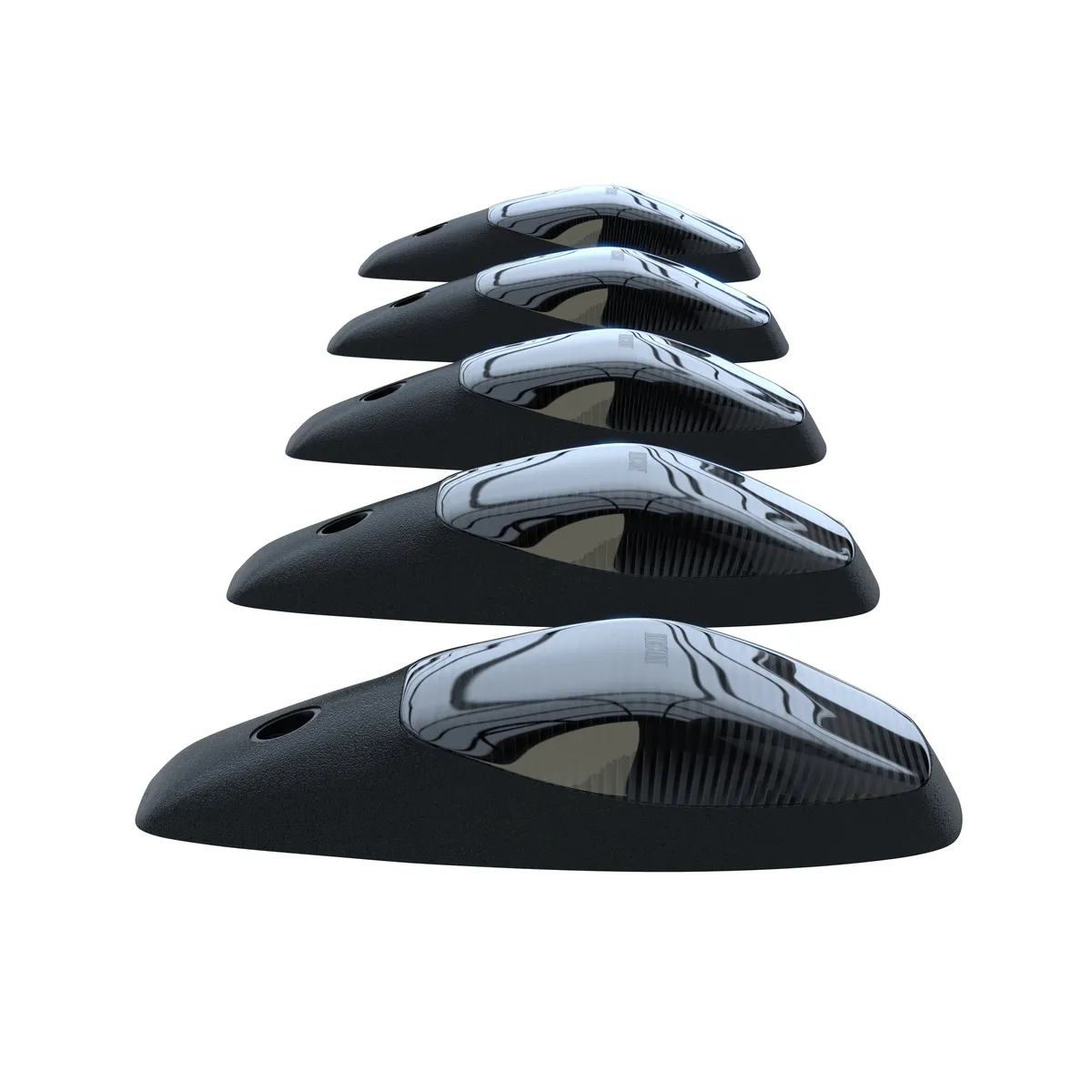 Dodge 19-23 RAM Heavy-Duty 2500 3500 5-Piece Set Smoked Cab Roof Light Lens With 2-Way Forward Rear Facing Amber Ultra High-Power Leds - Attn Plug-N-Play Replacement For OEM Factory Installed Cab Roof Lights product image