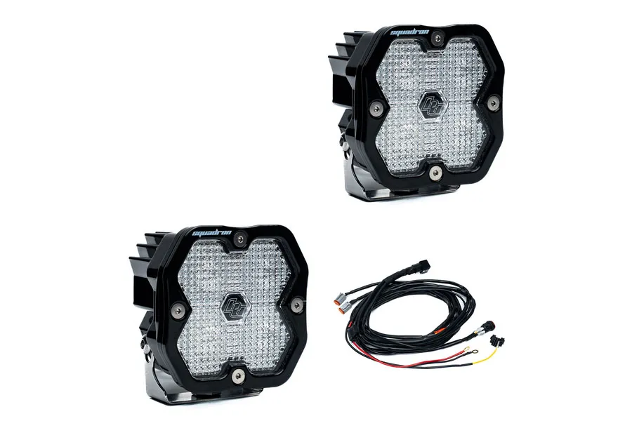 Squadron 2.0 Sport Black LED Auxiliary Light Pod Pair Universal Clear Work/Scene Baja Designs product image