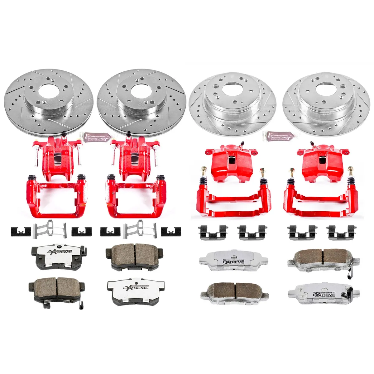 Z26 Street Warrior Upgrade Kit: Drilled/Slotted Rotors; Carbon-Fiber Ceramic Pads; Powder Coated Calipers product image