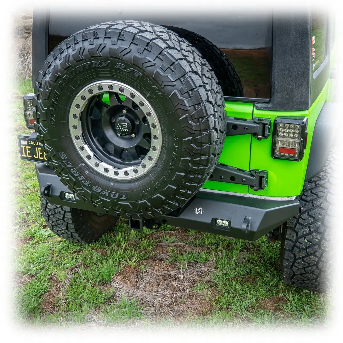 Jeep JK Rear Bumper with LED Pod Lights & Hitch Receiver | 2007–2018 product image