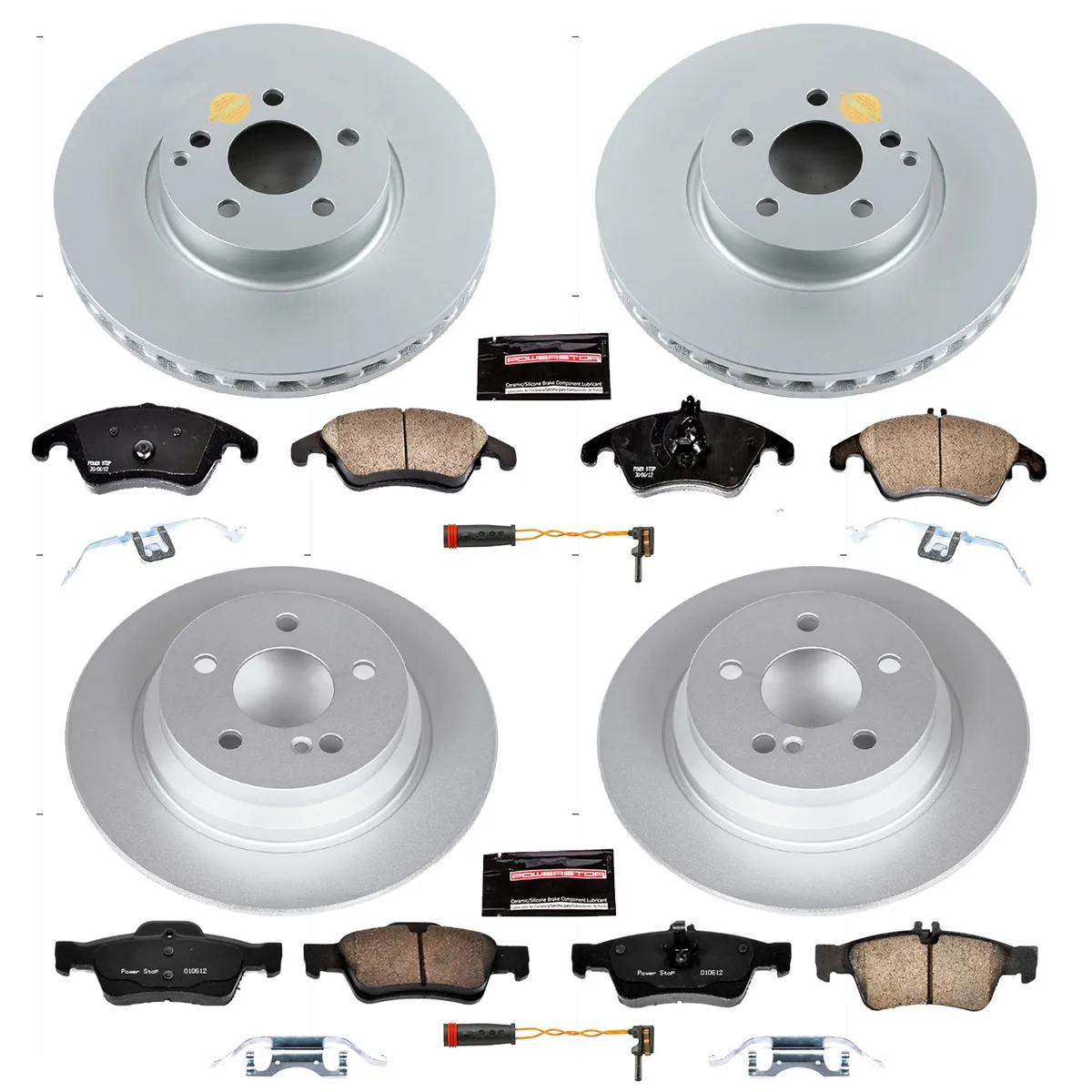 Z23 Sport Geomet Coated Rotor Kit For European Vehicles: Genuine Geomet Fully Coated Rotors; Carbon-Fiber Ceramic Pads W/Hardware; Pad Sensors product image