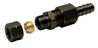Derale Derale 13032 Universal 3/8 Transmission Cooler Line to 3/8 Hose Barb Compression Fitting