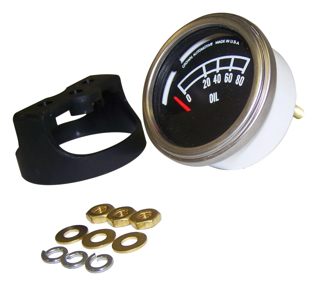 Crown Automotive Jeep Replacement J5460640 Oil Pressure Gauge for 1976-1978 Jeep CJ-5, CJ-7 w/ 4 Threaded Studs on Gauge product image
