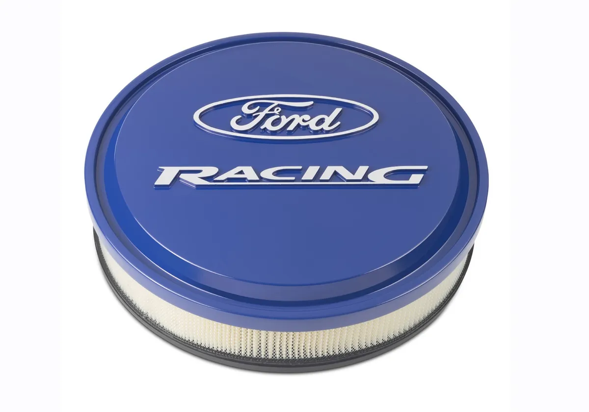 Slant-Edge Alunimum Air Cleaner Kit Ford Blue Raised/Milled Emblems 13 Inch Ford Racing product image