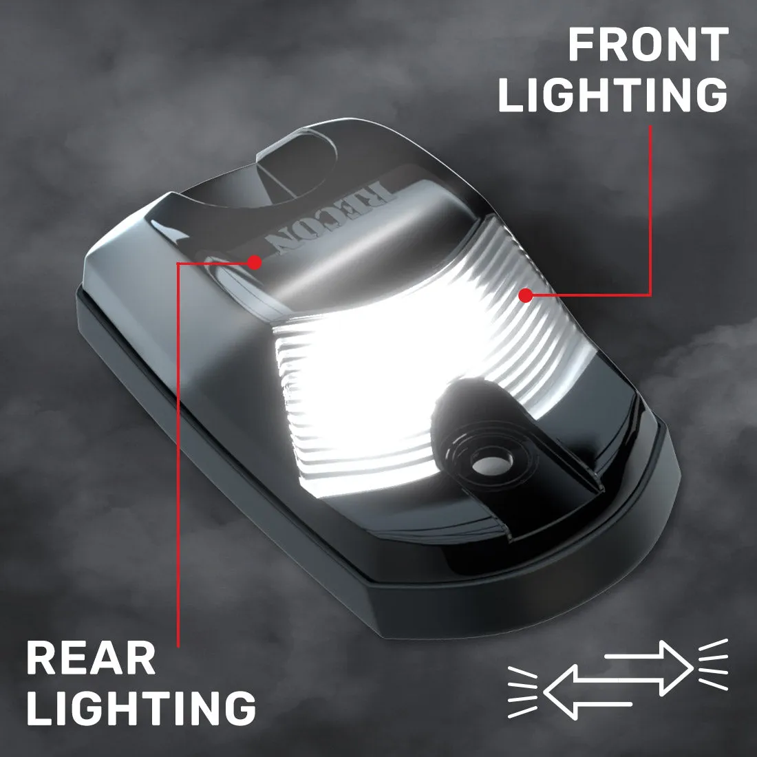 Ford 17-23 Superduty 5-Piece Set Clear Cab Roof Light Lens With 2-Way Forward Rear Facing White Ultra High-Power Leds - Attn This Cab Light Set is For a Fresh Install on a Truck That Did Not Come With OEM Cab Roof Lights no Square Hole Required - on product image