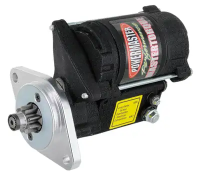 Power Master Mastertorque Starter; Circle Track; Fits w/Bert Brinn Trans.; 180 ft./lb. Torque; 14:1 Compression Ratio; 3.25:1 Gear Reduction; InfiClock System; Black Wrinkle Finish;