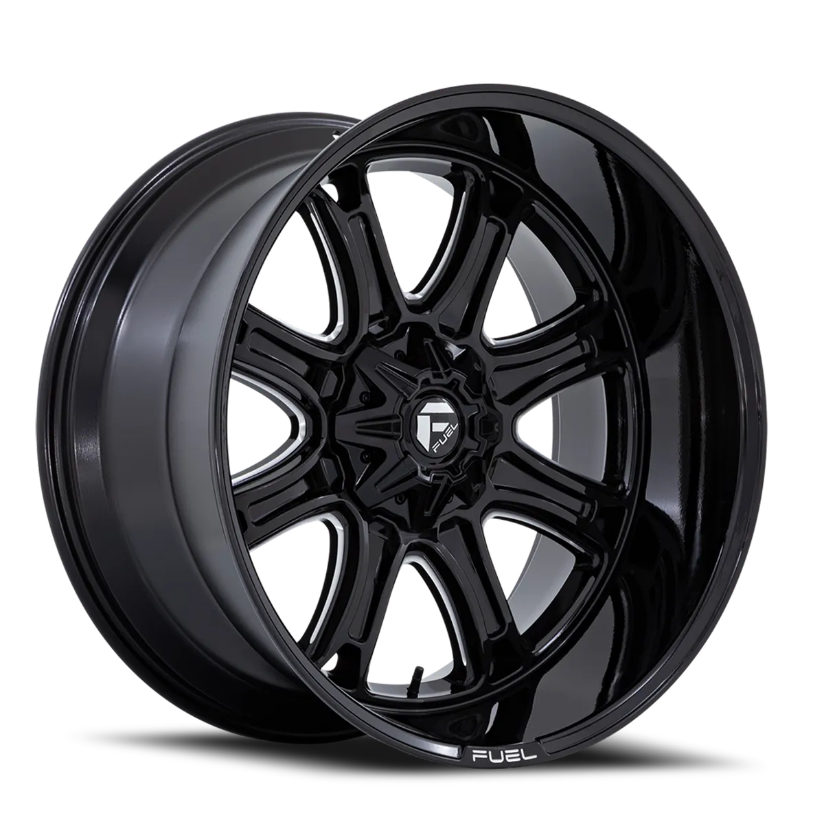 Aluminum Wheels 22X9 Darkstar FC853BE 6 On 135/6 On 139.7 Gloss Black Milled 106.1 Bore 1 Offset Fuel Off Road Wheels product image
