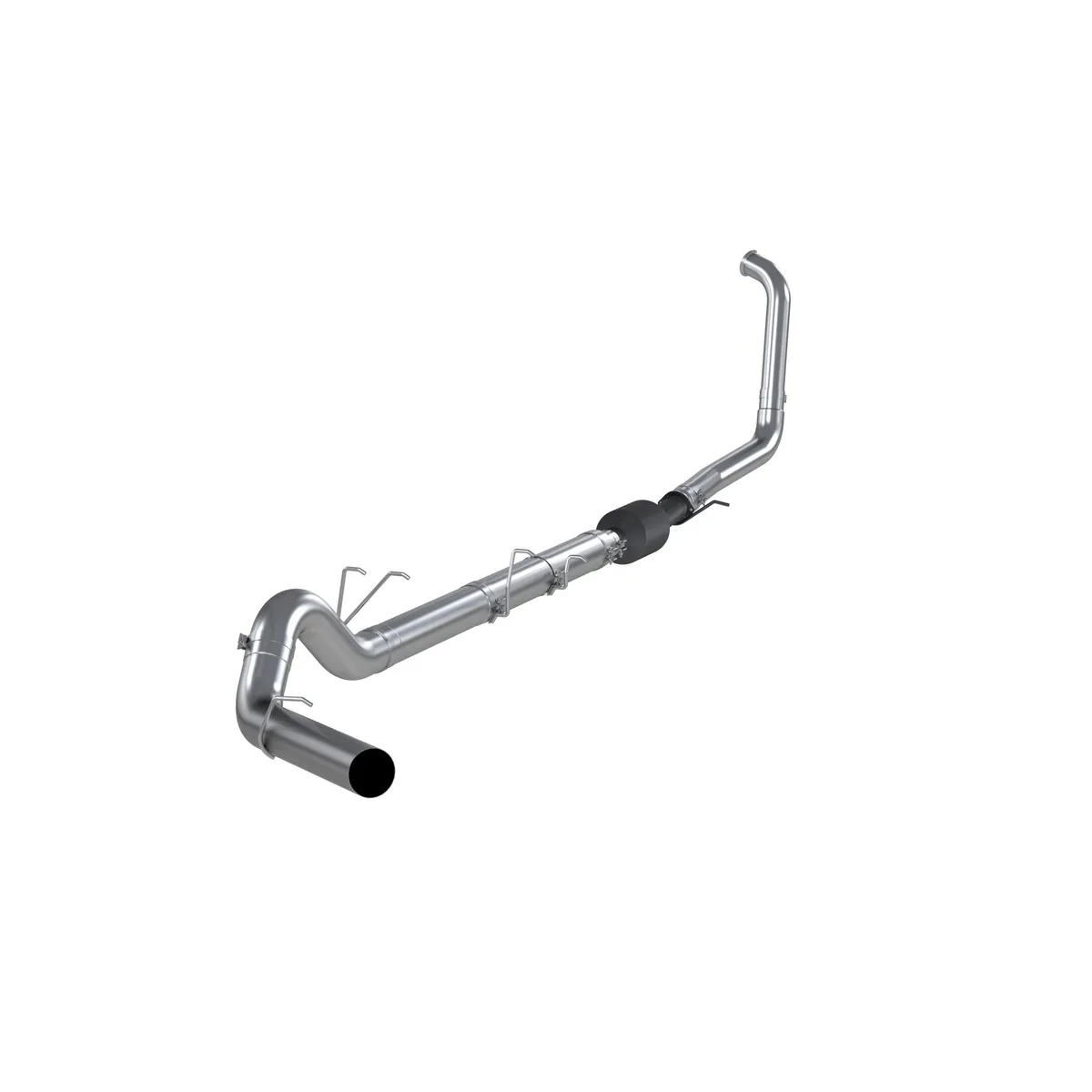 Armor Lite Turbo Back Exhaust System; 5 in.; Incl. 3.5 in. Turbo Down Pipe/Mid Pipe/Ext. Pipes/Muffler Delete Pipe/Over Axle Pipe; No Tip Incl.; Single Side Exit; Aluminized; product image