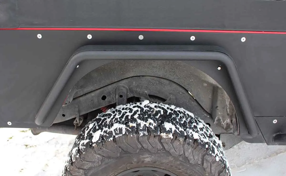 Jeep TJ Tube Fenders Rear 3 Inch Flare 97-06 Wrangler TJ Steel Black Textured Powdercoat Fishbone Offroad product image