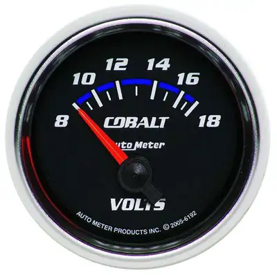 AutoMeter Gauge, Voltmeter, 2 1/16", 18V, Electric, Cobalt