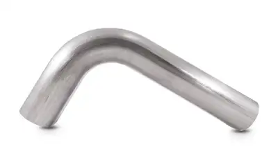 Vibrant Performance 90 Degree Stainless Steel Bend; 3 in. Nominal Tube Size; 3.5 in. Centerline Radius; 6 in. Leg Length 1; 6 in. Leg Length 2; Vertical; Oval;