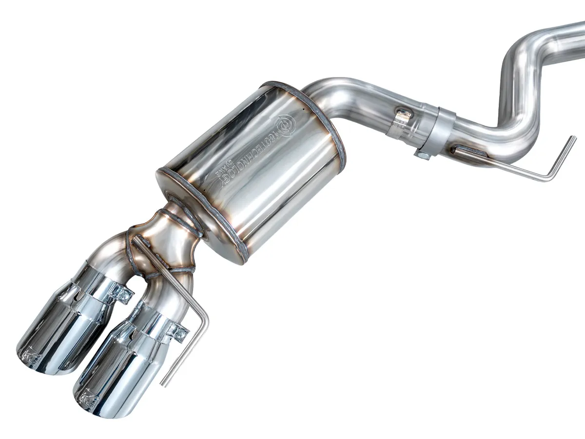 AWE Touring Edition Cat-back Exhaust for the '18-'23 S550 Mustang GT - Quad Chrome Silver Tips product image