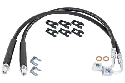 Rock Jock Gladiator Extended Rear Braided Brake Hose Kit For 20-Pres Jeep Gladiator JT RockJock 4x4