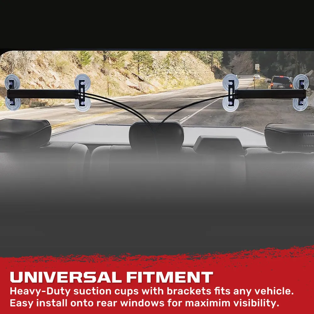 Interior Glass Mounted LED Strobe Light in Amber And White - Suction Cup Installation AC Adapter Plug And Play Connectivity With 20 Lighting Functions product image