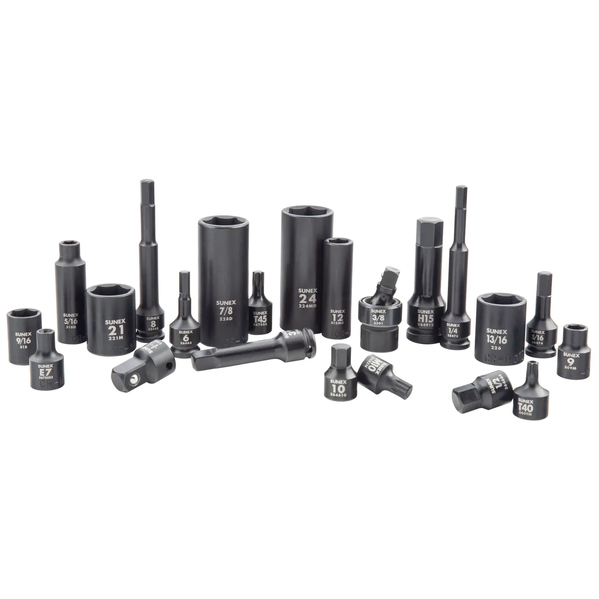 3/8" & 1/2" Drive SAE & Metric 6 Point Standard & Deep With Star, E-Star, Tamperproof Star, Triple Square, & Hex Bit 181-Piece Master Impact Socket & Bit Socket Set product image
