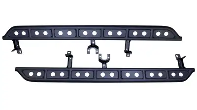 Fishbone Offroad 20c Gladiator Step Sliders Black Textured Powder Coat 0.120in Steel