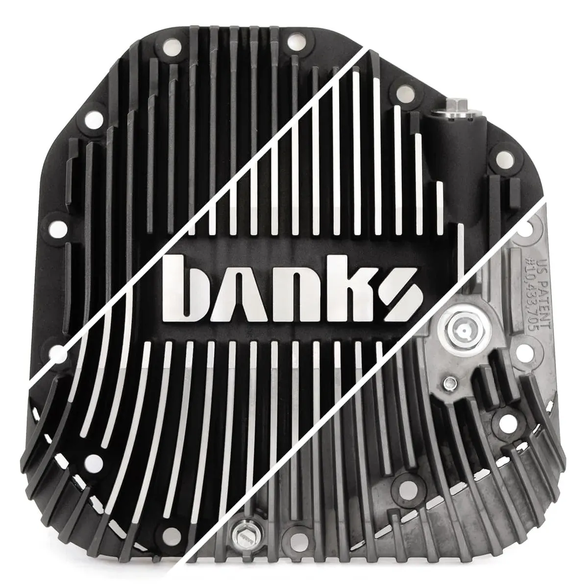 Ram-Air Differential Cover Kit Satin Black/Machined w/Hardware for 17-24 Ford F250 HD Tow Pkg and F350 SRW with Dana M275 Rear Axle Banks Power product image