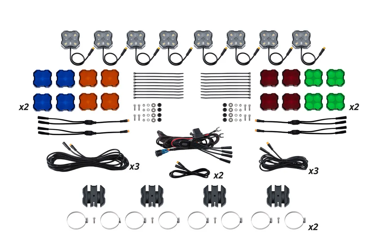 Diode Dynamics - Stage Series SXS Rock Light Installer Kit, White Diffused M8 (8-pack) product image