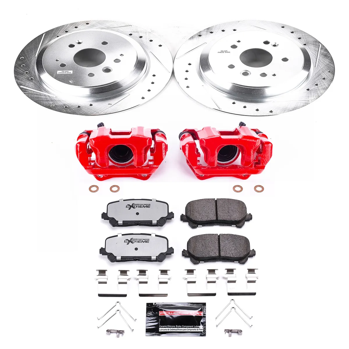 Z36 Truck/Tow Upgrade Kit: Drilled/Slotted Rotors; Carbon-Fiber Ceramic Pads; Powder Coated Calipers product image