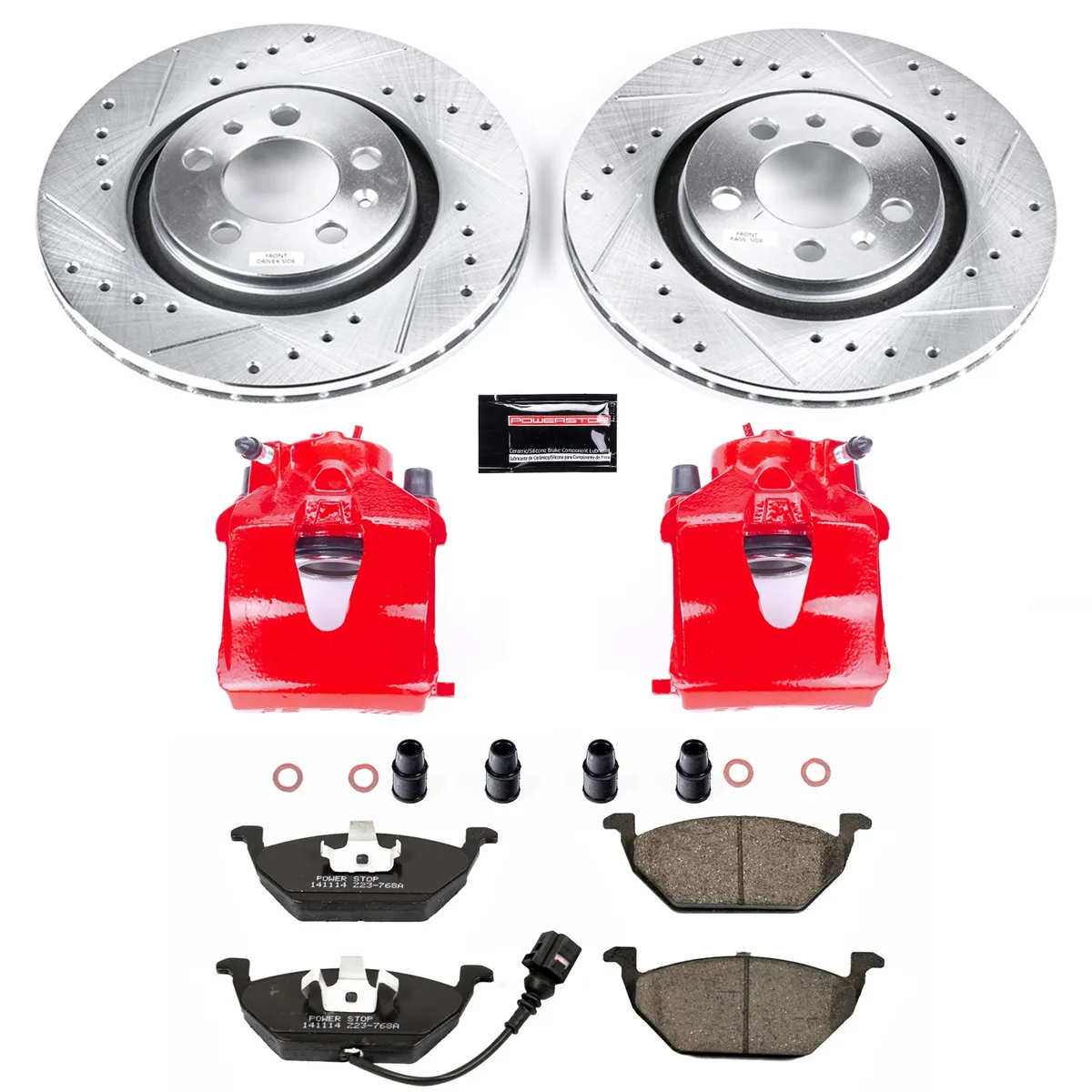 Z23 Evolution Sport Upgrade Kit: Drilled/Slotted Rotors; Carbon-Fiber Ceramic Pads; Powder Coated Calipers product image