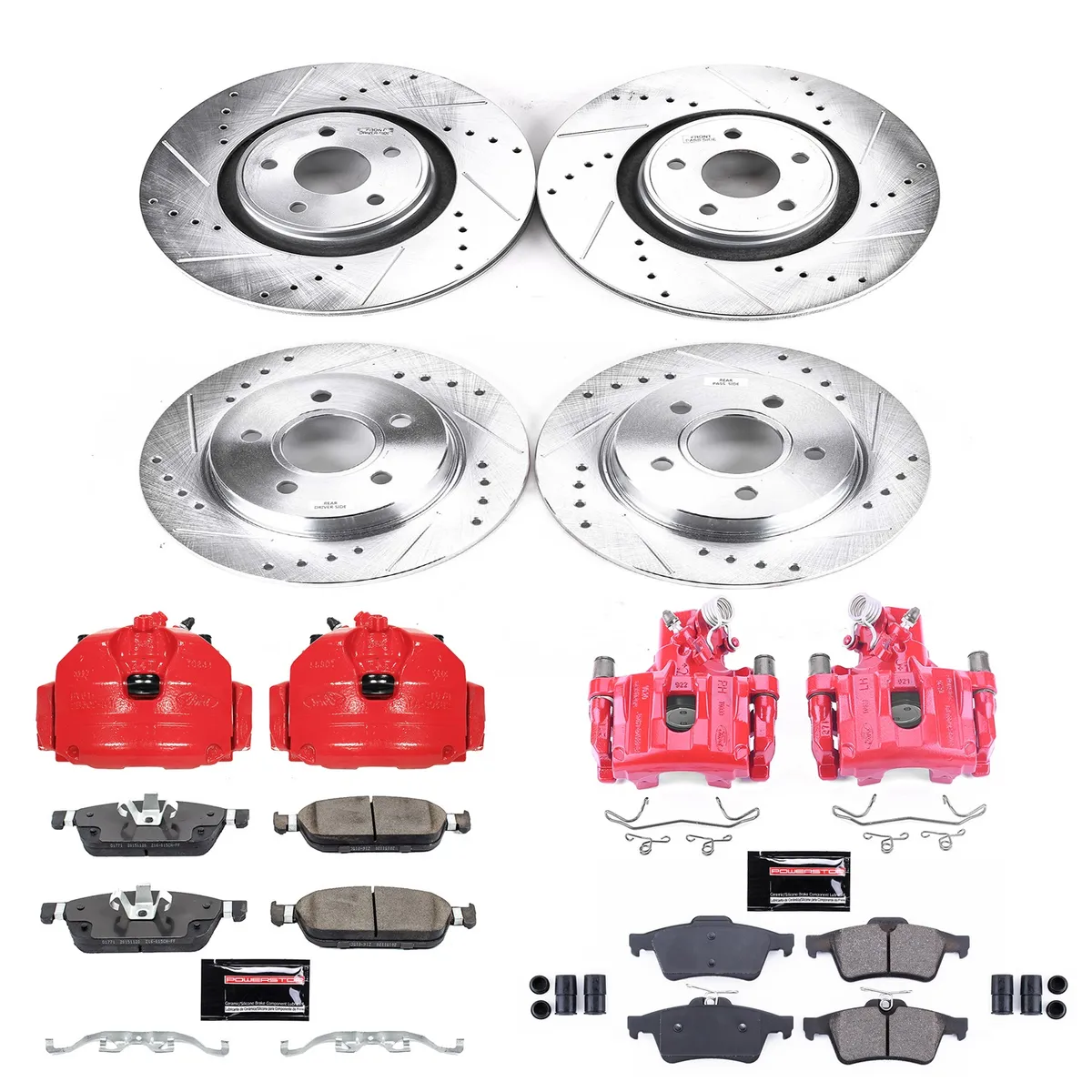 Z23 Evolution Sport Upgrade Kit: Drilled/Slotted Rotors; Carbon-Fiber Ceramic Pads; Powder Coated Calipers product image
