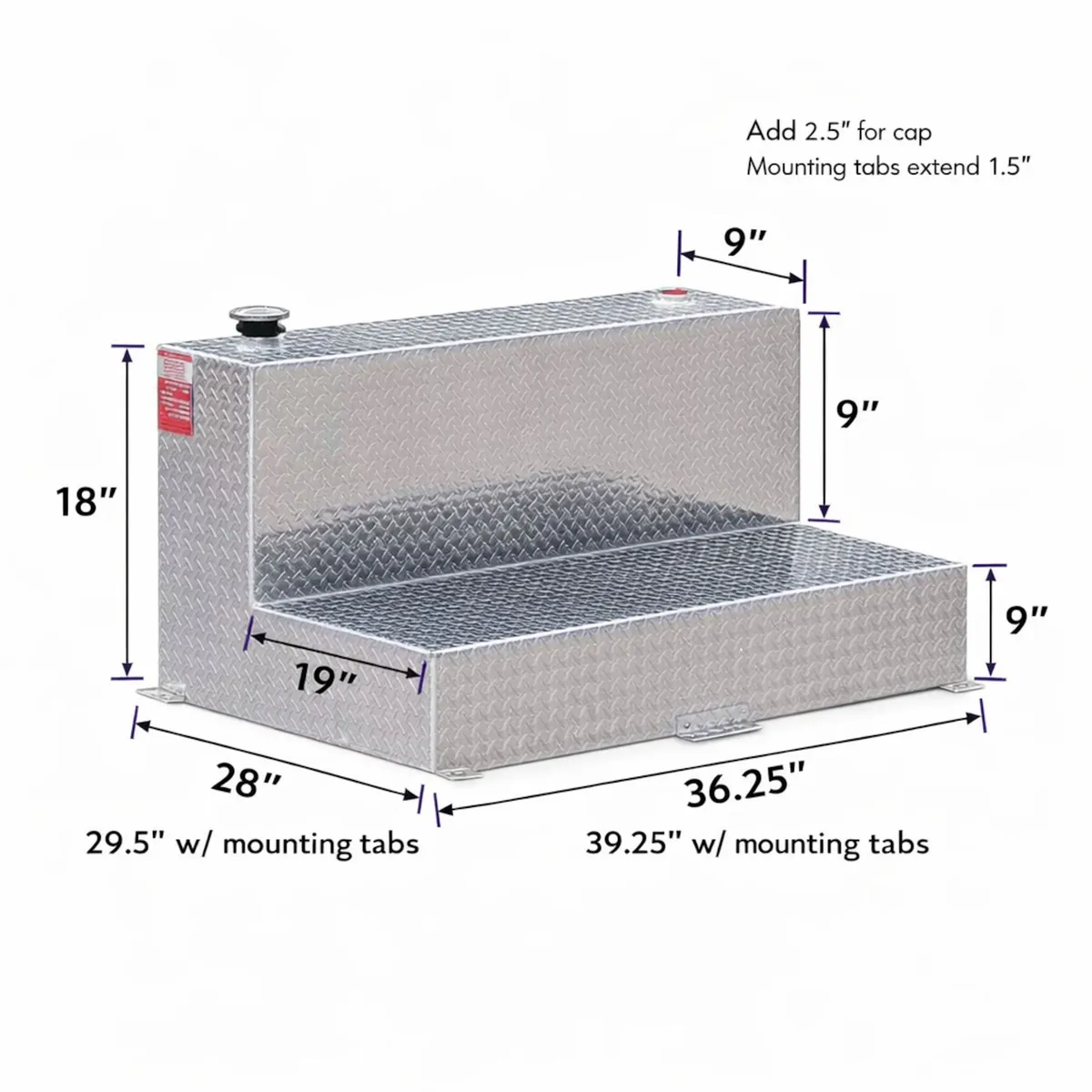 ATI 47 Gallon L-Shaped Aluminum Transfer Fuel Tank product image
